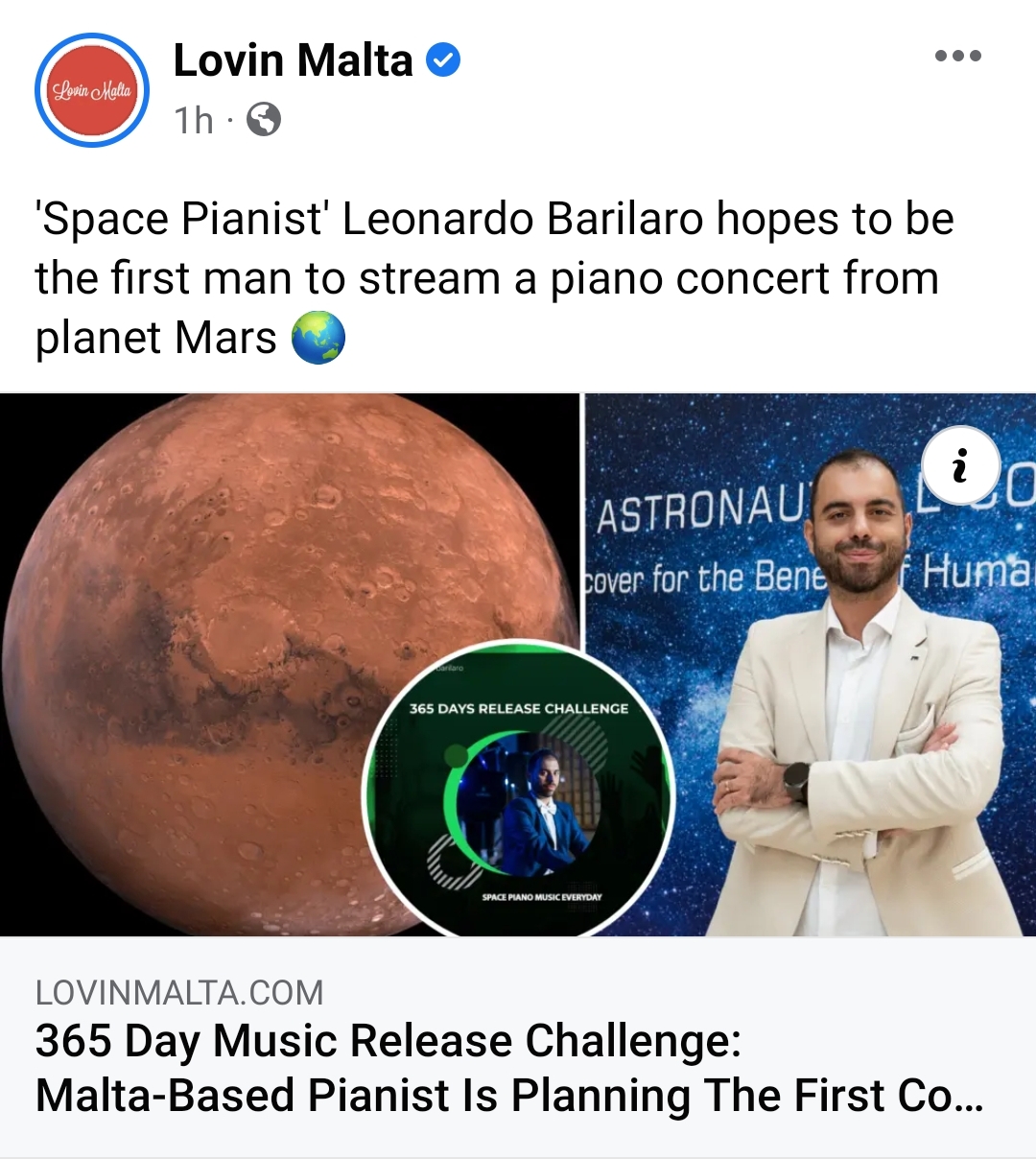 Space Piano Music Everyday on LOVIN MALTA