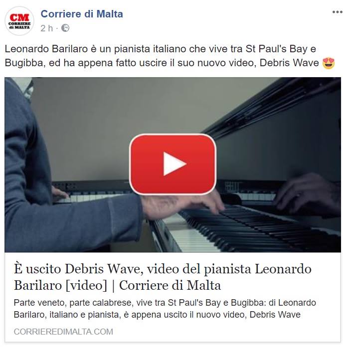 Nullo die sine nota on Corriere di Malta press clip
